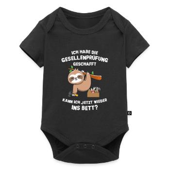 Gesellenprüfung geschafft Abschluss 2022 Faultier - Baby Premium Kurzarmbody - Schwarz - Vorne