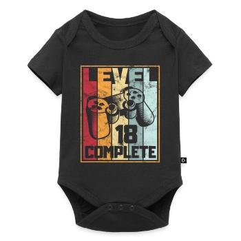 18. Geburtstag Gamer "Level 18 Complete" Gaming Ge - Baby Premium Kurzarmbody - Schwarz - Vorne