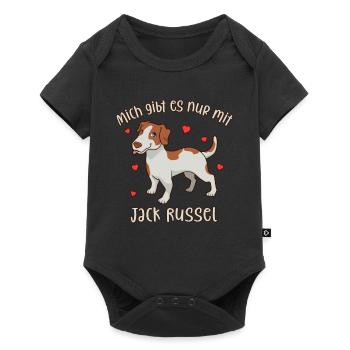 Jack Russel - Mich gibt es nur mit Hund - Baby Premium Kurzarmbody - Schwarz - Vorne