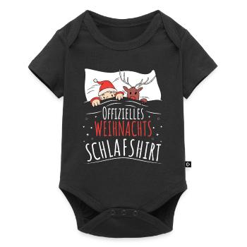 Offizielles Weihnachts Schlafshirt Santa Rudolph - Baby Premium Kurzarmbody - Schwarz - Vorne