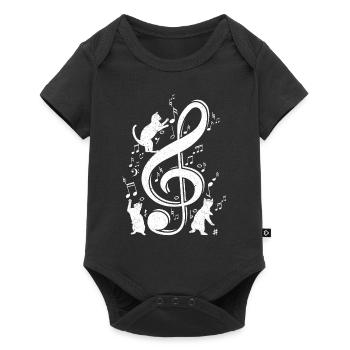 Clef Cat Violin Clef Kitten - Baby Premium short-sleeve bodysuit - black - Front
