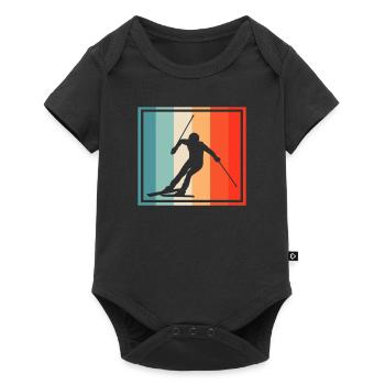Ski Rétro - Body à manches courtes Premium Bébé - noir - Devant