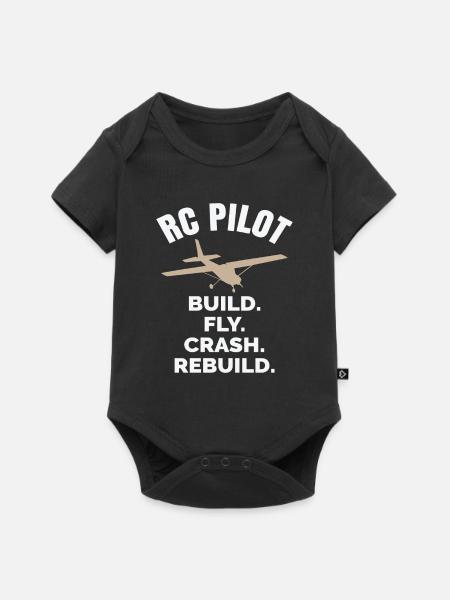 RC Pilot Modellflugzeug Modell - Baby Premium Kurzarmbody - Schwarz