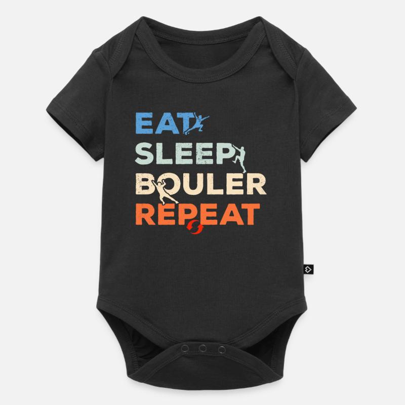 Eat Sleep Boulder Repeat Bouldern Berg Klettern - Baby Premium Kurzarmbody - Schwarz
