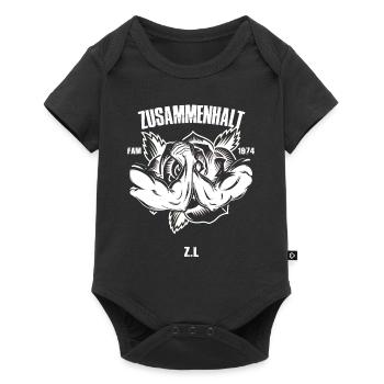 zusammenhalt rose 1974 FAM weiss - Baby Premium Kurzarmbody - Schwarz - Vorne