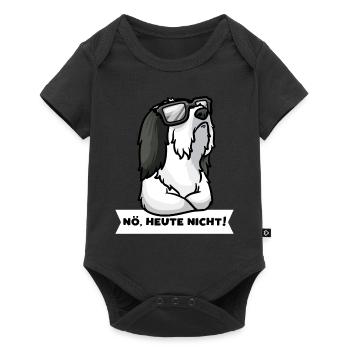 Sturer Bearded Collie Highland Collie - Baby Premium Kurzarmbody - Schwarz - Vorne
