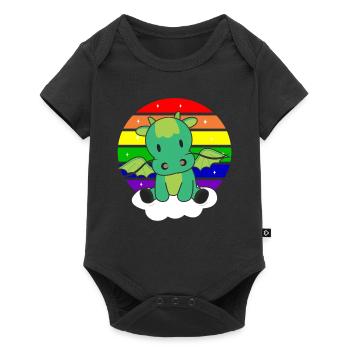 Rainbow Dragon Cute Dragons for Kids - Baby Premium short-sleeve bodysuit - black - Front