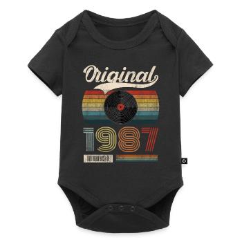 1987 Vintage Cadeau d’Anniversaire Thé Rétro Style - Body à manches courtes Premium Bébé - noir - Devant