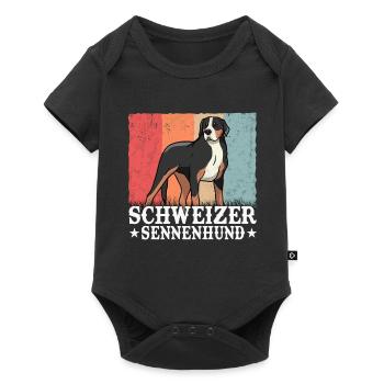 Großer Schweizer Sennenhund Retro - Baby Premium Kurzarmbody - Schwarz - Vorne
