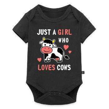 Juste une fille qui aime les vaches Farmer Milk Liebha - Body à manches courtes Premium Bébé - noir - Devant