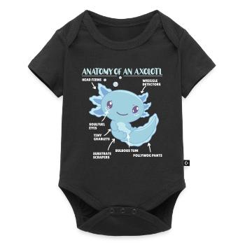 Axolotl Explication Anatomie d’un Axolotl - Body à manches courtes Premium Bébé - noir - Devant