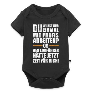 Beruf - Lokführer | Lustige Lokführer Sprüche - Baby Premium Kurzarmbody - Schwarz - Vorne