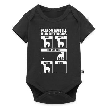 Parson Russell Terrier Hundetricks - Baby Premium Kurzarmbody - Schwarz - Vorne