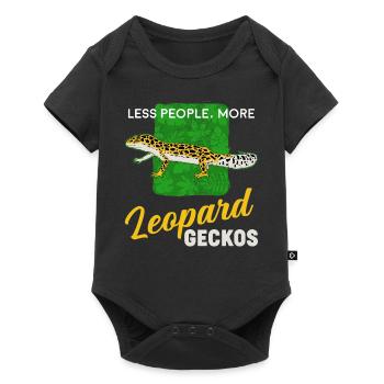Reptilienliebhaber Weniger Menschen Mehr Leopard Geckos - Baby Premium Kurzarmbody - Schwarz - Vorne