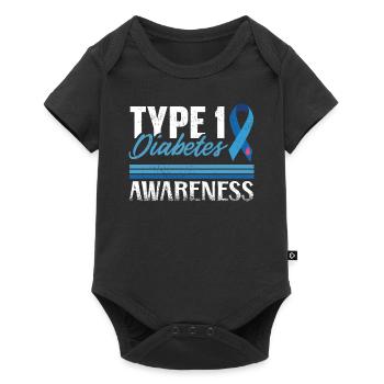 Diabetic Type 1 Diabetes Awareness - Baby Premium short-sleeve bodysuit - black - Front