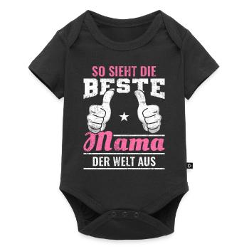 Lustige Sprüche | So sieht die beste Mama aus - Baby Premium Kurzarmbody - Schwarz - Vorne