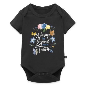 Christian Bible Verse Butterfly - Baby Premium short-sleeve bodysuit - black - Front