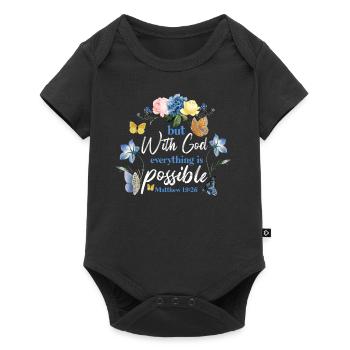 Christian Bible Verse Butterfly - Baby Premium short-sleeve bodysuit - black - Front