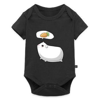 Meerschweinchen Mama Papa Lustiges - Baby Premium Kurzarmbody - Schwarz - Vorne