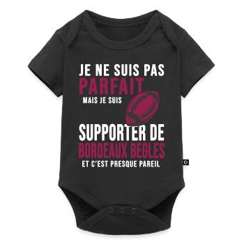 supporter rugby stade Bordeaux Begles club rugby - Body à manches courtes Premium Bébé - noir - Devant
