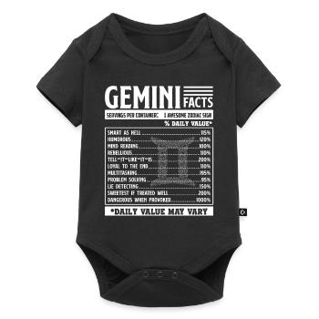 Gemini Gemini Zodiac Facts - Baby Premium short-sleeve bodysuit - black - Front