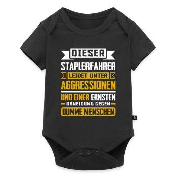 Staplerfahrer Gabelstapler Lagerist - Baby Premium Kurzarmbody - Schwarz - Vorne