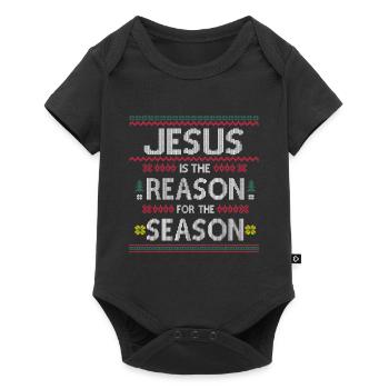 Jesus is the Reason for the Season Ugly Jesus - Baby Premium Kurzarmbody - Schwarz - Vorne