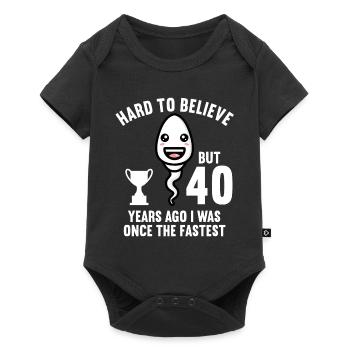 Il y a 40 ans 40 ans le plus rapide 40e anniversaire - Body à manches courtes Premium Bébé - noir - Devant