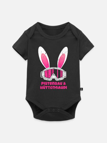 Skifahrer Après-ski Party Pistensau & Hüttengaudi - Baby Premium Kurzarmbody - Schwarz