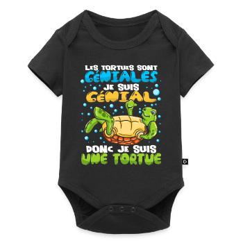 Tortues Je Suis Une Tortue - Body à manches courtes Premium Bébé - noir - Devant