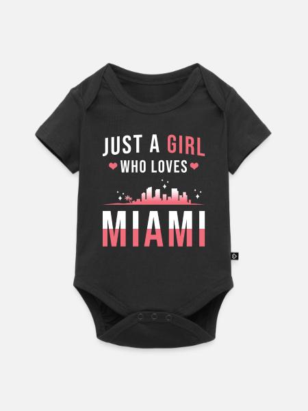 Miami - Baby Premium Kurzarmbody - Schwarz