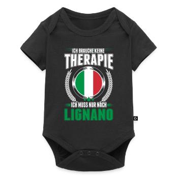 Lignano Therapie Italien Urlaub Reise Geschenk - Baby Premium Kurzarmbody - Schwarz - Vorne