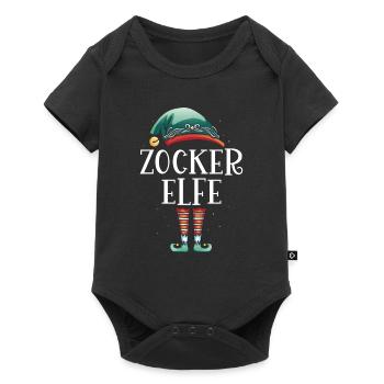 Weihnachten Partnerkostüm Zocker Elf Elfe Elfen - Baby Premium Kurzarmbody - Schwarz - Vorne