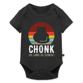 Chonk Cat Drôle Chat Mème Chat Papa Chat Maman - Body à manches courtes Premium Bébé - noir - Devant