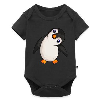 Pinguin Liebhaber Penguin Mädchen - Baby Premium Kurzarmbody - Schwarz - Vorne