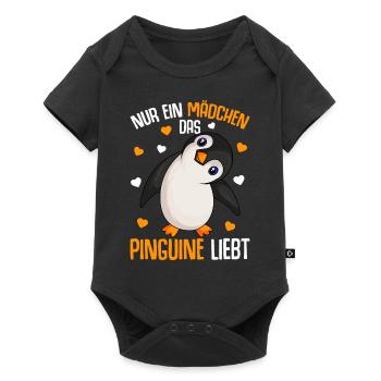 Pinguin Nur ein Mädchen das Pinguine liebt - Baby Premium Kurzarmbody - Schwarz - Vorne
