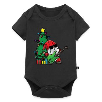 Guitare Gnome Christmas Tree Noël Guitariste - Body à manches courtes Premium Bébé - noir - Devant