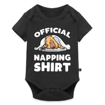 Capybara Schlafshirt Pyjama Wasserschwein Capybara - Baby Premium Kurzarmbody - Schwarz - Vorne