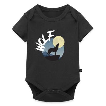 Wolf Moon Howling Wilderness Wild Wildlife - Baby Premium short-sleeve bodysuit - black - Front