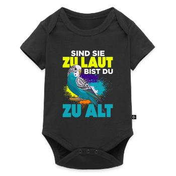 Wellensittich Vogel Besitzer - Baby Premium Kurzarmbody - Schwarz - Vorne