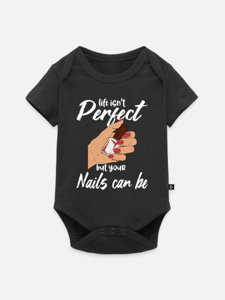 Nageltechniker Fingernägel - Baby Premium Kurzarmbody - Schwarz