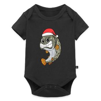 Noël du poisson brochet - Body à manches courtes Premium Bébé - noir - Devant