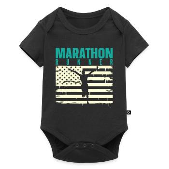Marathon Marathon Marathon Runner Gift - Baby Premium short-sleeve bodysuit - black - Front