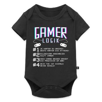 Gamer Logic when Gambling Gaming Player Gambler - Baby Premium short-sleeve bodysuit - black - Front