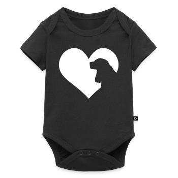 Cocker Spaniel Dog Heart Silhouette - Baby Premium short-sleeve bodysuit - black - Front