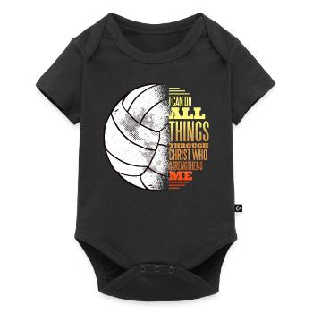 Volleyball And Jesus - Baby Premium Kurzarmbody - Schwarz - Vorne