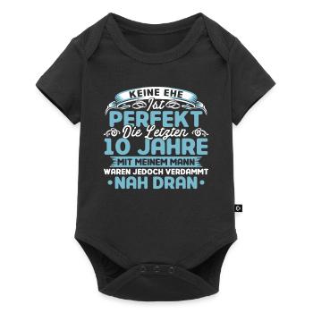 Ehepaar 10. Hochzeitstag Rosenhochzeit Geschenk - Baby Premium Kurzarmbody - Schwarz - Vorne