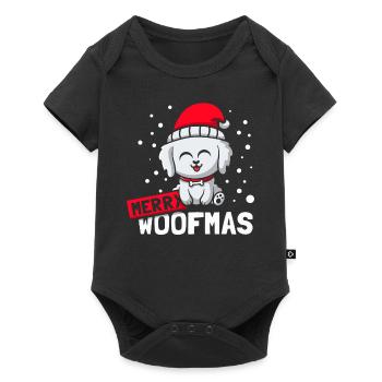 Merry Woofma's dog Christmas - Baby Premium short-sleeve bodysuit - black - Front