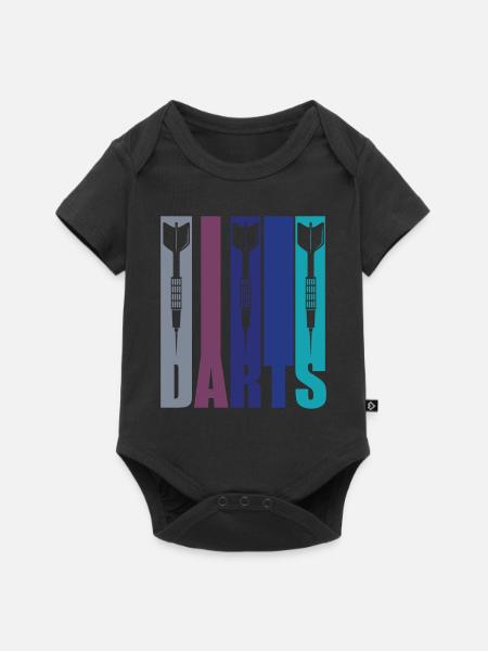 Dartgeschenk - Dartpfeile - Baby Premium Kurzarmbody - Schwarz