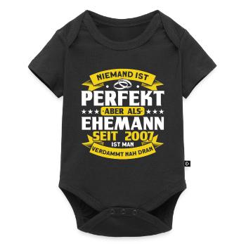 15 Jahre Ehe Ehepaar Kristallhochzeit Geschenk - Baby Premium Kurzarmbody - Schwarz - Vorne